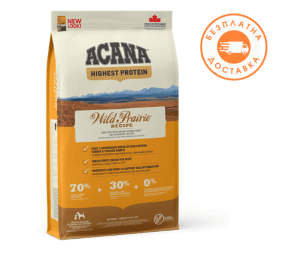 acana wild prairie 11.4кг храна за кучета акана от всички породи