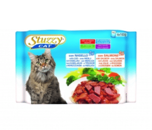 Stuzzy Codfish and Salmon in Jelly 3+1 - пауч за котка с риба треска и сьомга в желе 4х100гр