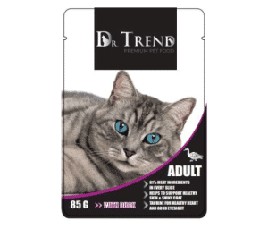 Dr. Trend cat pouch Adult with Duck - пауч за израснали котки с патица 12х85гр