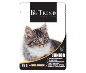 Dr. Trend cat pouch Junior with Chicken - пауч за подрастващи котенца с пилешко месо 12х85гр