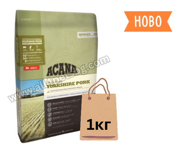 acana yorkshire pork 11.4кг акана храна за кучета от всички породи