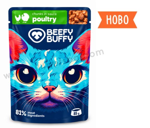 Beefy Buffy - Пауч за котки с пилешко месо 85гр 1 пауч за котки с пилешко месо - онлайн зоомагазин www.all4petsbg.com
