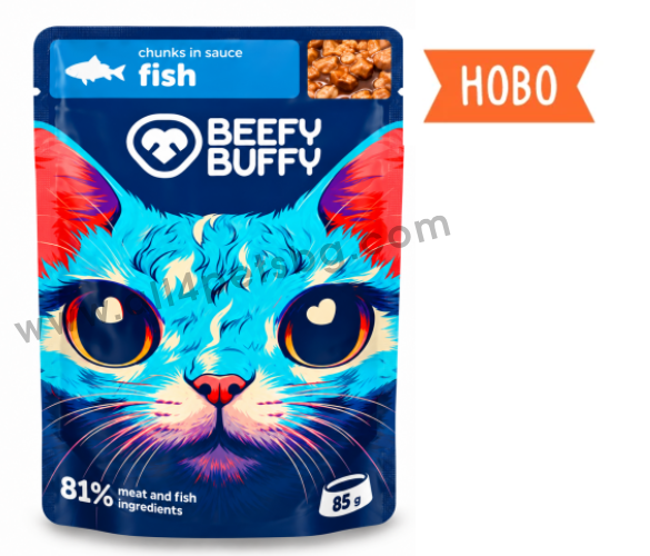 Beefy Buffy - Пауч за котки с риба 85гр 1 пауч за котки с риба - онлайн зоомагазин www.all4petsbg.com